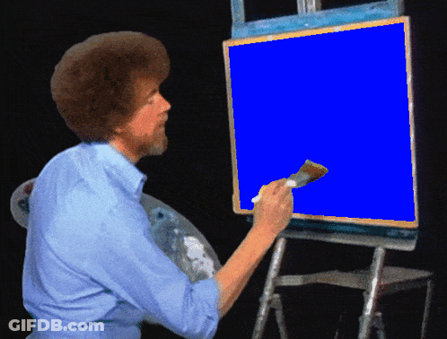 Man Painting Blue Screen GIF