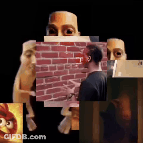 Man Painting Brick Wall With Brush GIF