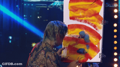 Man Painting Canvas With Talent GIF