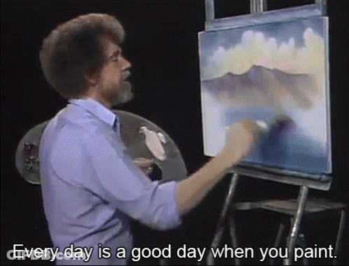 Man Painting With Good Day Quote GIF