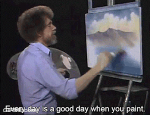 Man Painting With Good Day Quote GIF