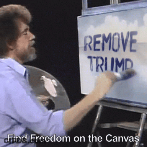 Man Paints Remove Trump Sign GIF