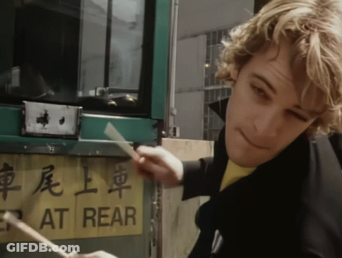 Man Paints Sign Saying At Rear GIF