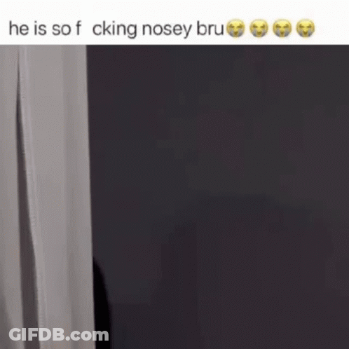 Man Peeking Behind Curtain GIF