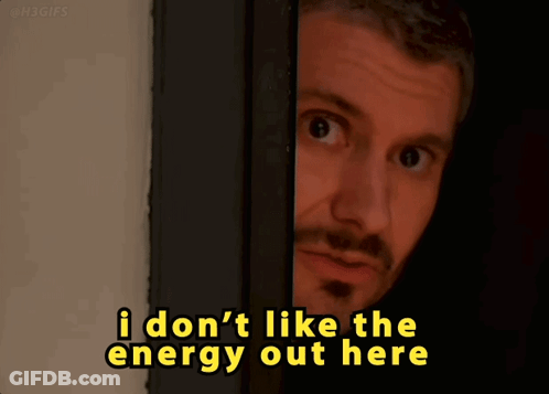 Man Peeking Behind Door Saying I Don't Like The Energy Out Here GIF