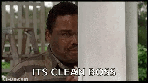 Man Peeking Behind Pole Saying Its Clean Boss GIF