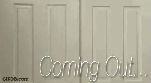 Man Peeking Out Of Coming Out Door GIF