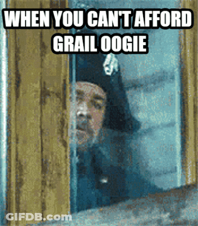 Man Peeking Through Door Can't Afford Grail Oogie GIF