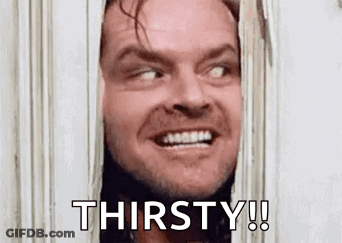 Man Peeking Through Door Saying Thirsty GIF