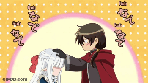 Man Petting Girl's Head Rub GIF