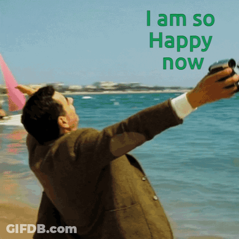 Man Photographing Ocean With I Am So Happy Now GIF