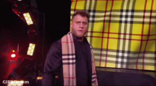 Man Plaid Scarf Black Jacket Yellow Plaid Background GIF