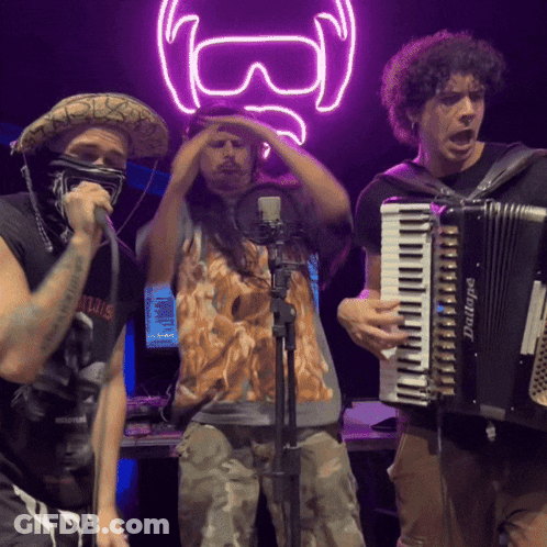 Man Playing Accordion Saying Dunlope GIF