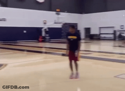 Man Playing Basketball In Golden State Warriors Shirt GIF