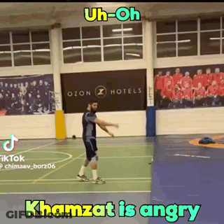 Man Playing Basketball Uh-Oh Khamzat Is Angry GIF