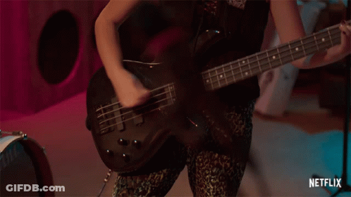 Man Playing Bass Guitar With Rdtime Strap GIF