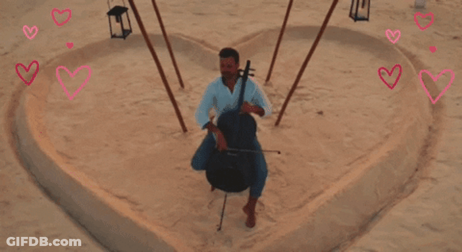 Man Playing Cello Happy Valentine's Day GIF