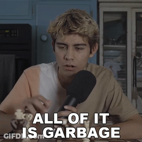 Man Playing Chess Saying All Of It Is Garbage GIF