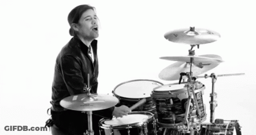Man Playing Drum Set With Sabian Cymbal GIF