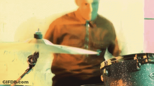 Man Playing Drum Set With Yamaha Cymbal GIF