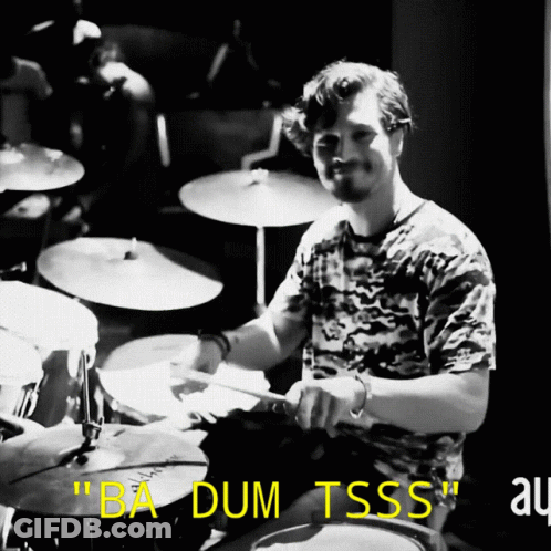 Man Playing Drums Ba Dum Tsss GIF