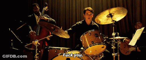 Man Playing Drums Saying Fuck You GIF