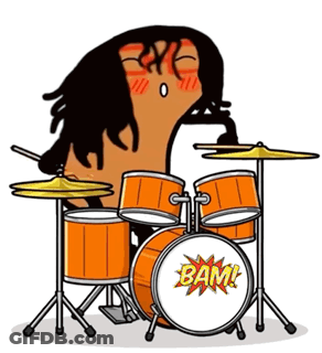 Man Playing Drums With Bam GIF