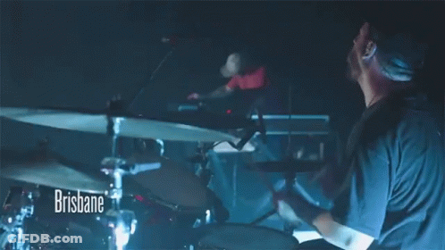 Man Playing Drums With Brisbane GIF