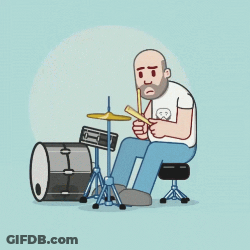 Man Playing Drums With Sheep Shirt GIF