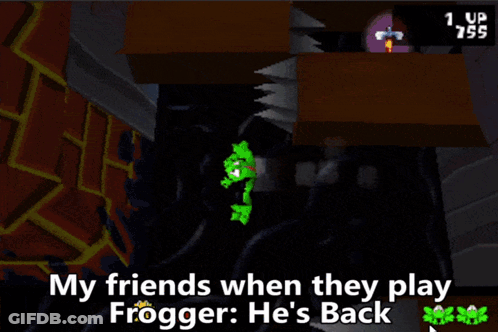 Man Playing Frogger My Friends When They Play He's Back GIF