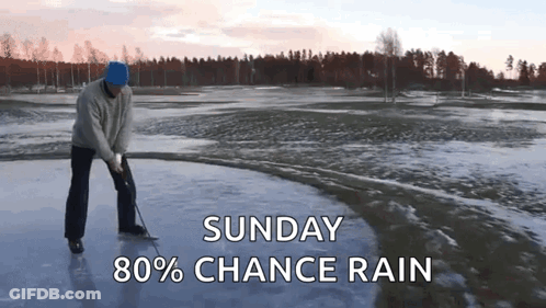 Man Playing Golf On Sunday With 80% Chance Of Rain GIF