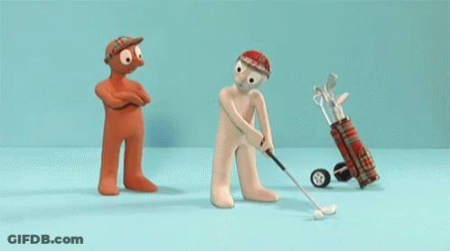 Man Playing Golf With Golf Bag GIF