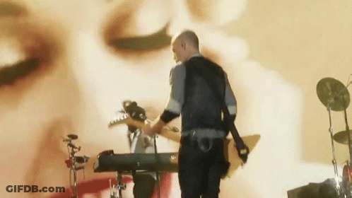 Man Playing Guitar And Keyboard GIF