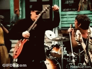 Man Playing Guitar And Man Singing At Drum Set GIF
