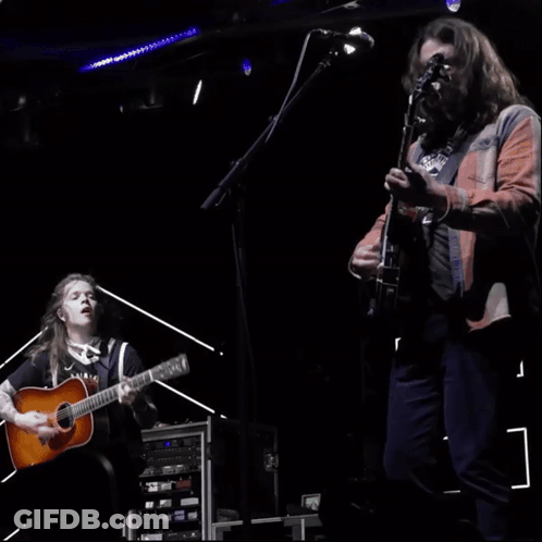 Man Playing Guitar And Man Singing In Chicago Shirt GIF