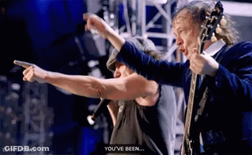 Man Playing Guitar, Another Singing Into Microphone, Man Pointing GIF