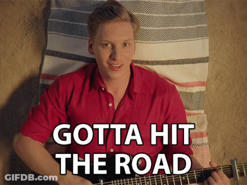 Man Playing Guitar Gotta Hit The Road GIF