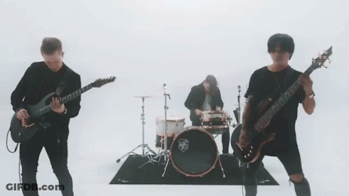 Man Playing Guitar In Band GIF
