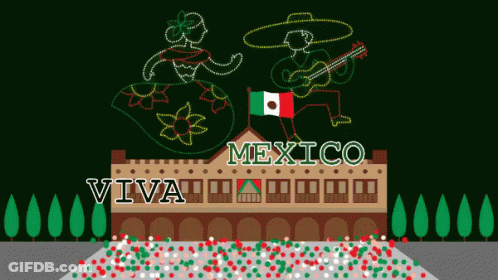 Man Playing Guitar In Front Of Building Saying Mexico GIF
