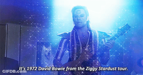 Man Playing Guitar It's 1972 David Bowie Ziggy Stardust Tour GIF