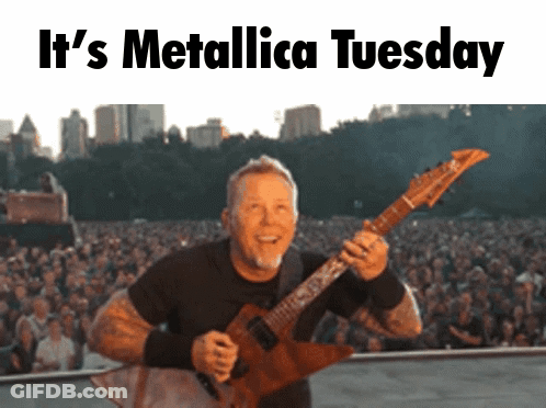 Man Playing Guitar It's Metallica Tuesday GIF