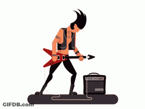 Man Playing Guitar Next To Amp GIF