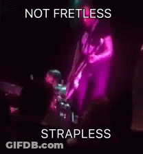 Man Playing Guitar Not Fretless Strapless GIF
