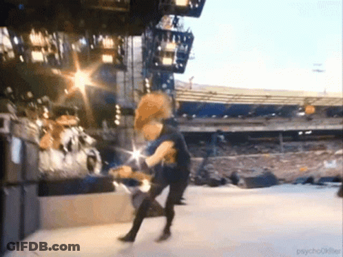 Man Playing Guitar On Stage Psychokiller GIF