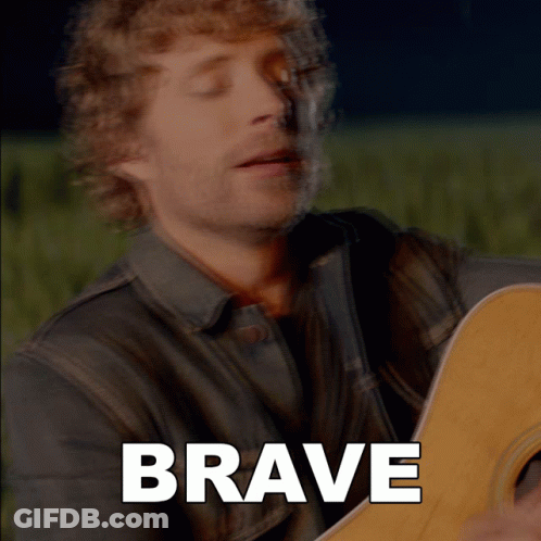 Man Playing Guitar Saying Brave GIF