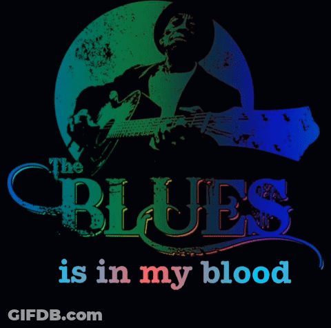 Man Playing Guitar Saying The Blues Is In My Blood GIF