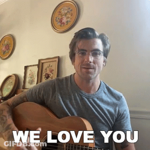 Man Playing Guitar We Love You GIF