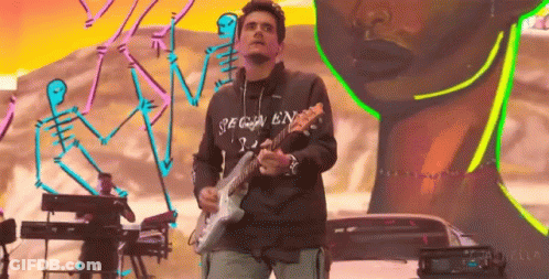 Man Playing Guitar Wearing Begin En Shirt GIF
