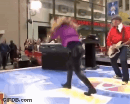 Man Playing Guitar While Woman Dances GIF