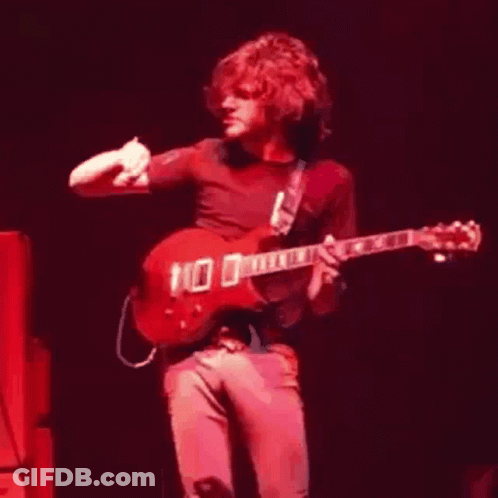 Man Playing Guitar With 100 GIF